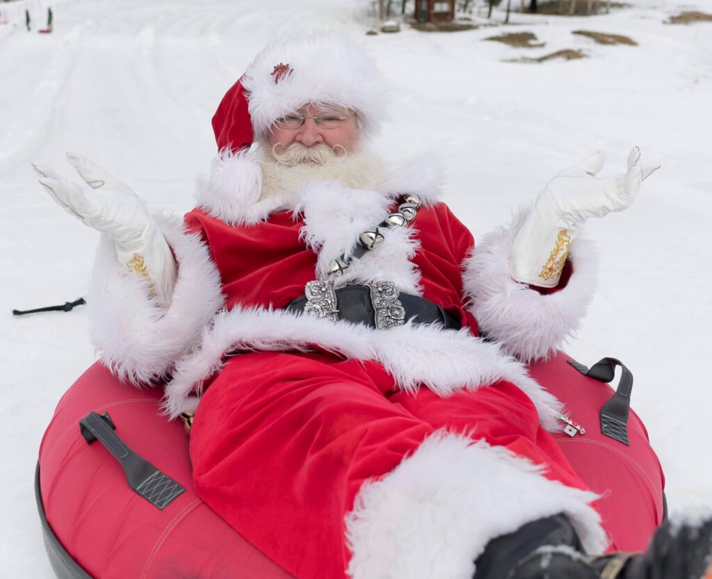 Santa True loves to recline in the snow Santa True loves to recline in the snow