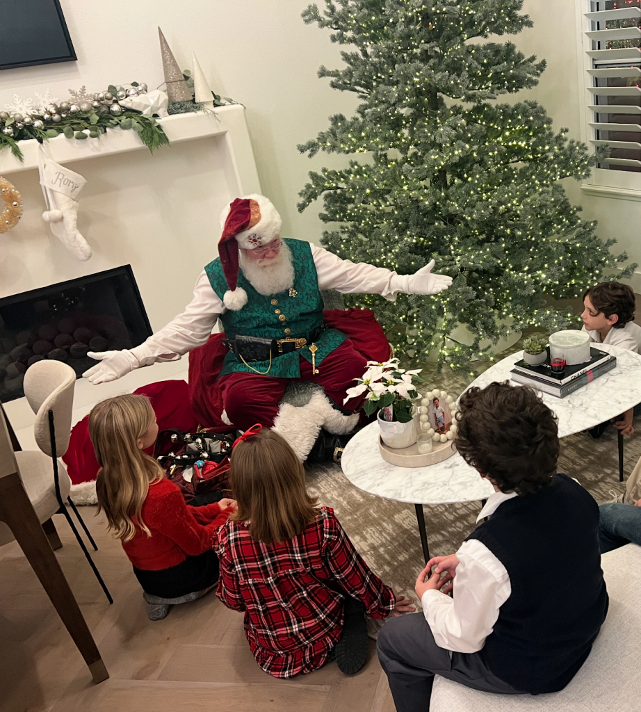 Santa True at a Christmas home visit Santa True at a Christmas home visit